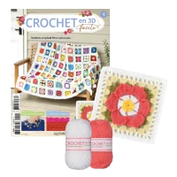Le N°4 : Le fascicule + 2 pelotes pour crocheter un carré