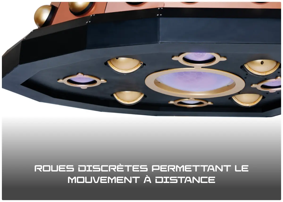Roues discrètes permettant le mouvement à distance